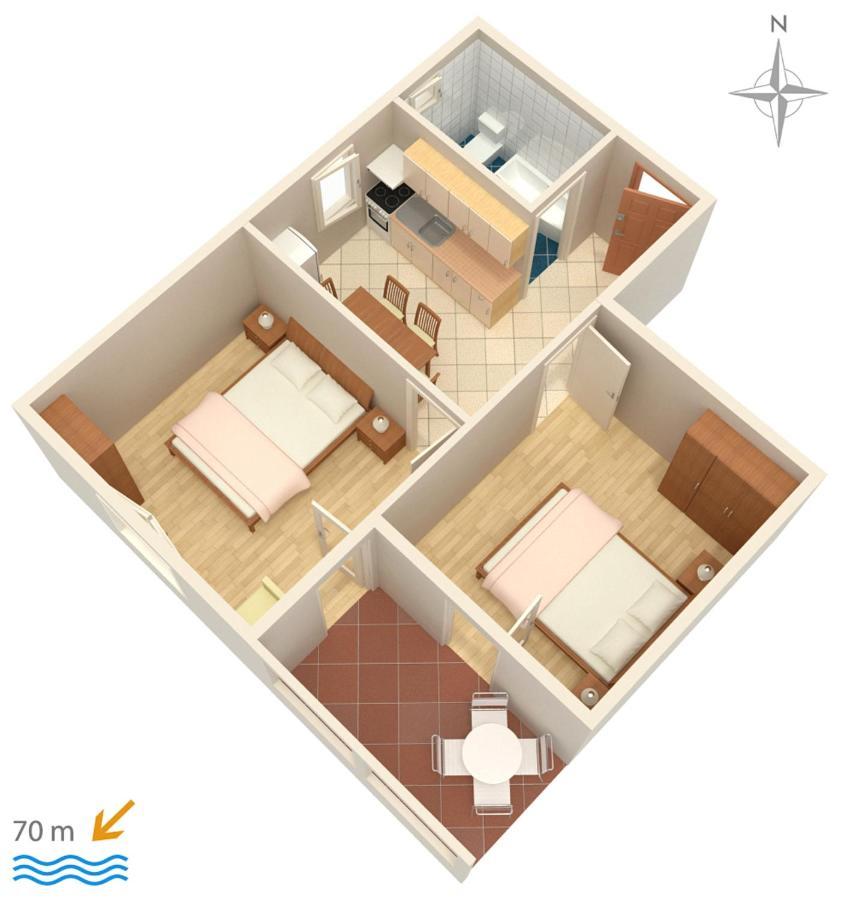 Apartments By The Sea Mandre, Pag - 3084 كولان المظهر الخارجي الصورة